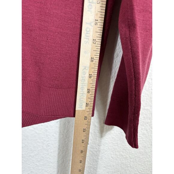 Moffat Woolens Cardigan Sweater Womens Medium Wool Maroon VNeck Grandpa Scotland - Picture 2 of 8